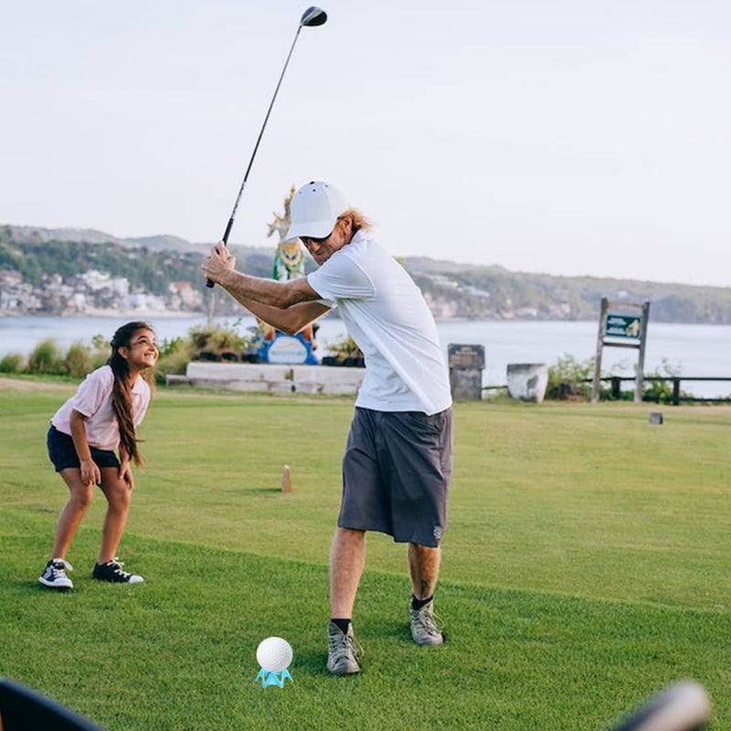 Ruyshu Golf Simulator Tees، تي شيرتات جولف داخلية للمحاكاة، تي شيرتات بلاستيكية لممارسة الجولف للعشب الشتوي ونطاق القيادة (أزرق) - Image 5